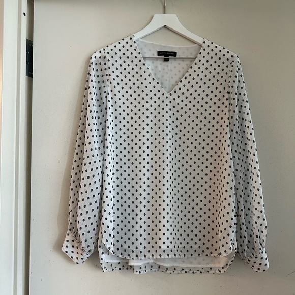 Banana Republic Polka Dot V Neck Blouse - Picture 1 of 5